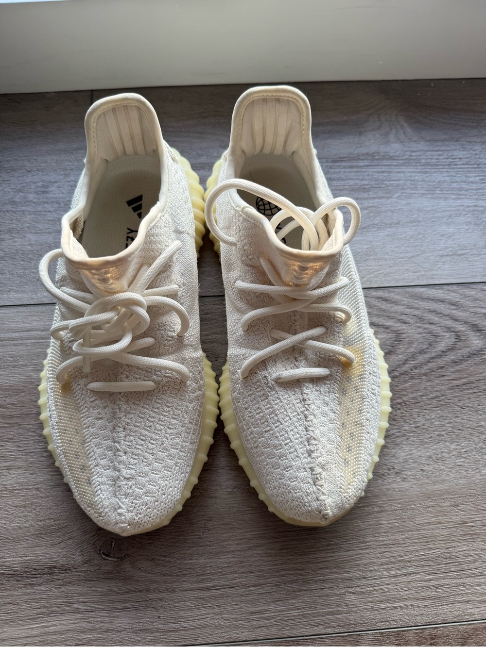 Adidas Yeezy Women’s Off-White Knit Low-Top Sneakers